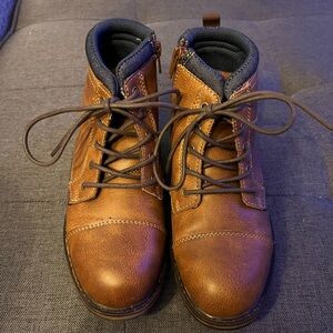 Stylish Brown Kids Boots with Lace-Up Design